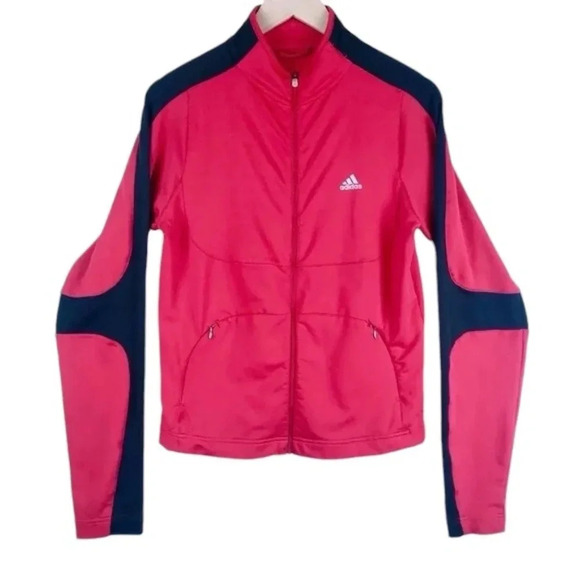 Adidas Red Long Sleeve Track Jacket Size M - Picture 1 of 6